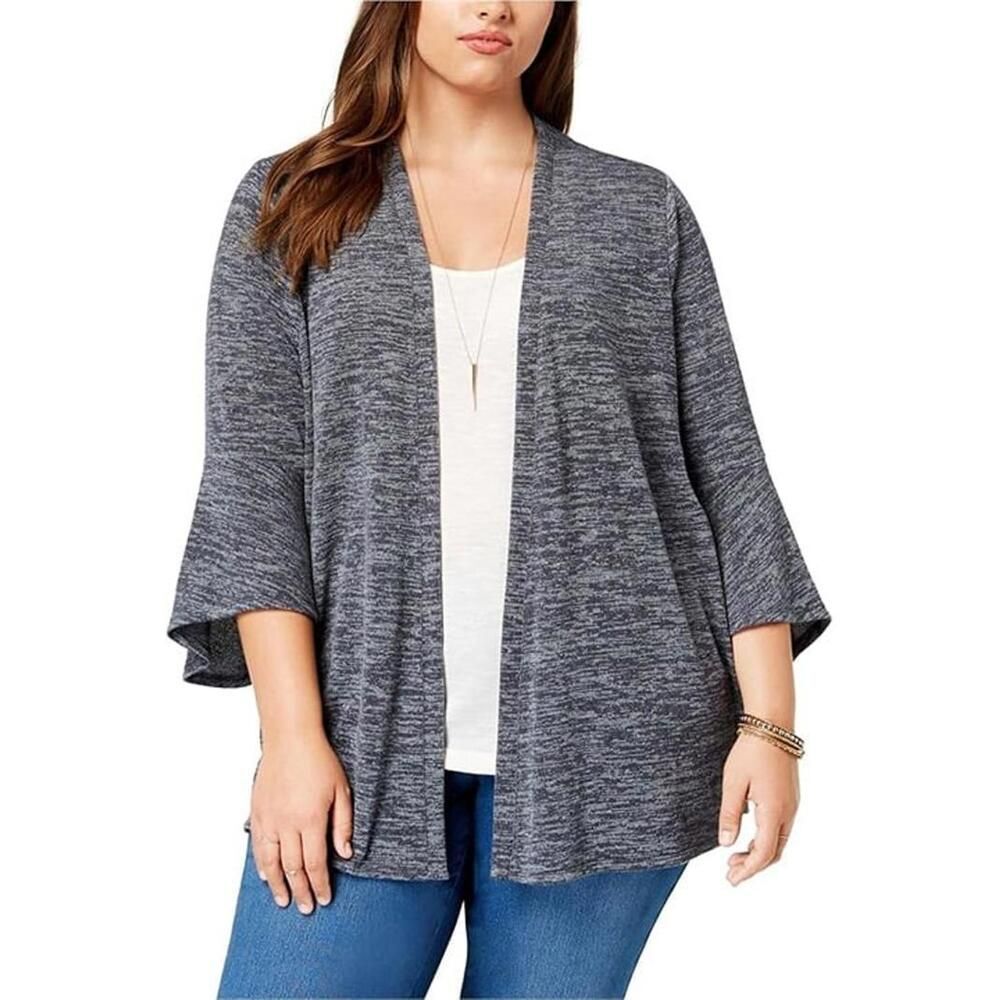 NWT Style & Co. Womens Open-Front Cardigan grey Sweater size 1X. NWT